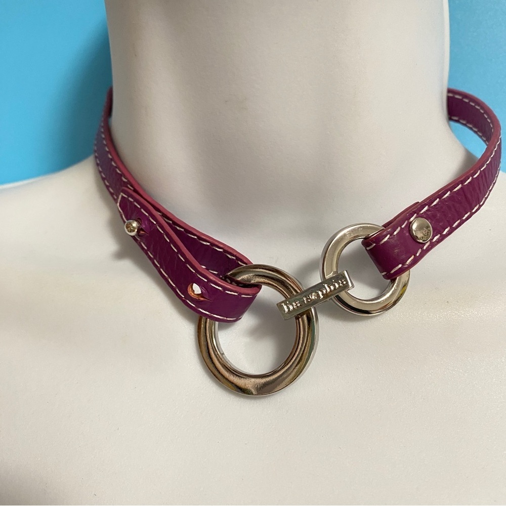 LIA SOPHIA Purple Leather Choker Necklace